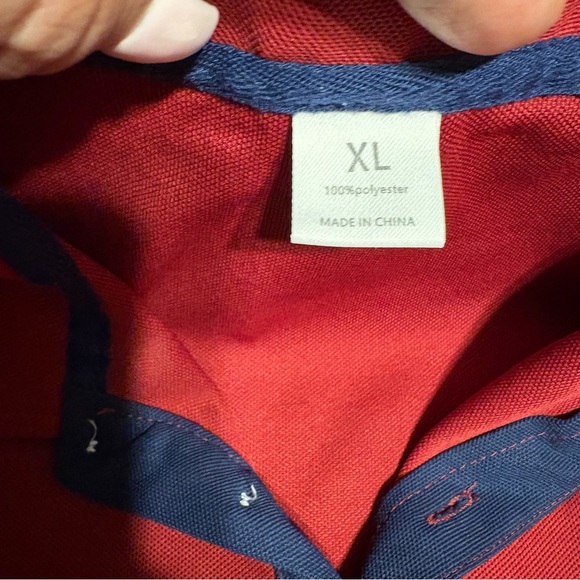 Ariat-Burgundy Men’s Polo Shirt with Blue Accents SZ XL - Picture 5 of 7